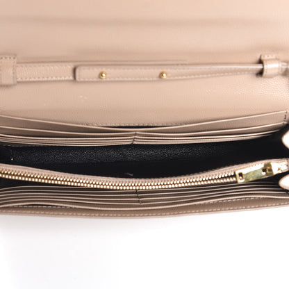 Saint Laurent Grain De Poudre Monogram Chain Wallet Dark Beige 5 of 9