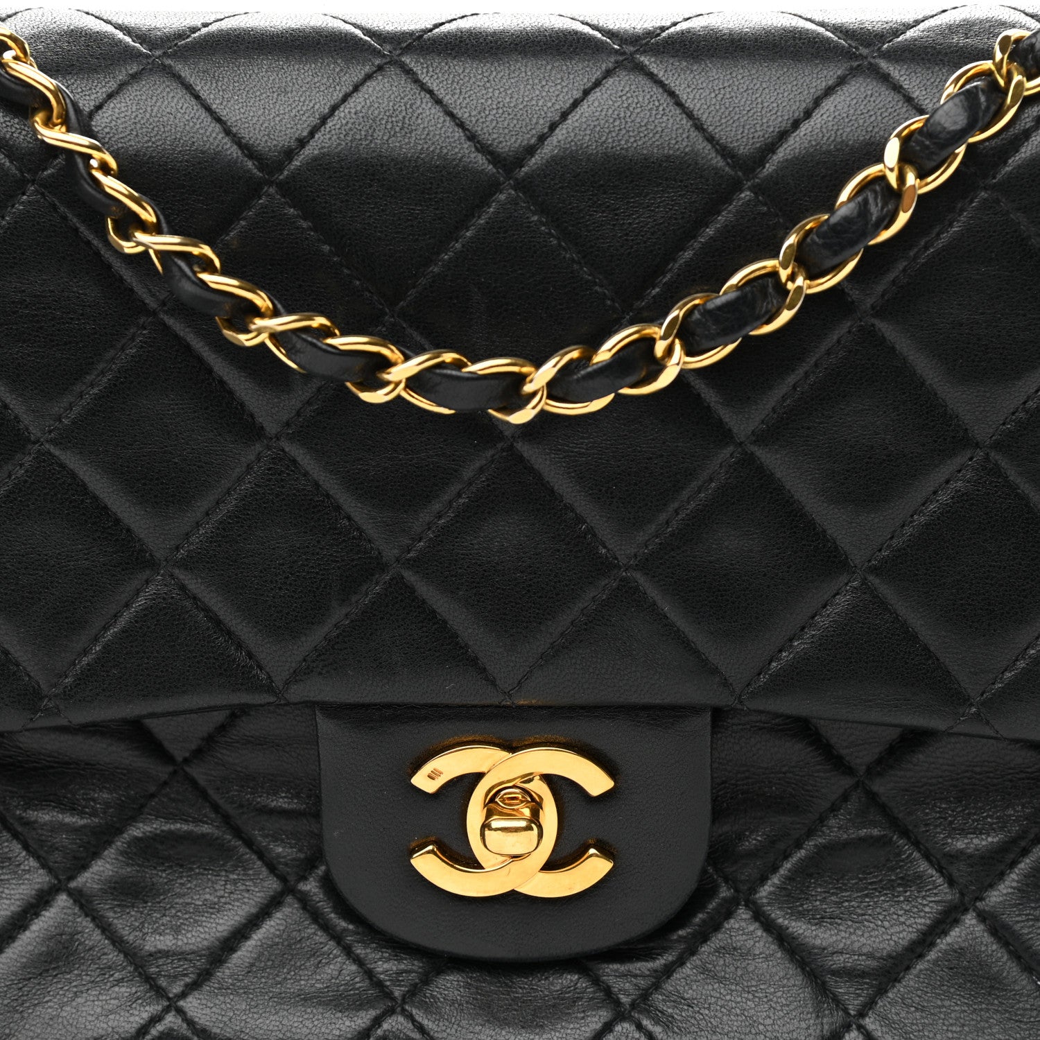 Chanel Lambskin Quilted Medium Double Flap Black 9 of 12