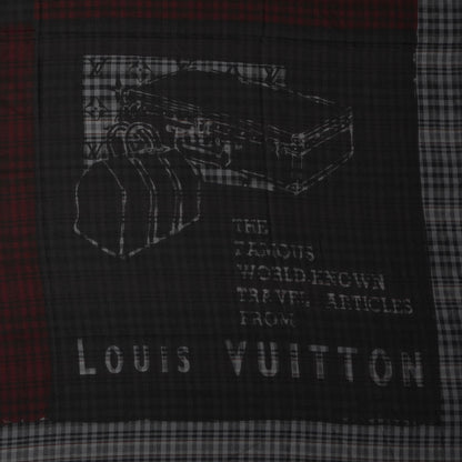 Louis Vuitton Mens Fleece Wool Silk Trunks Shawl Gris Rouge 1 of 4