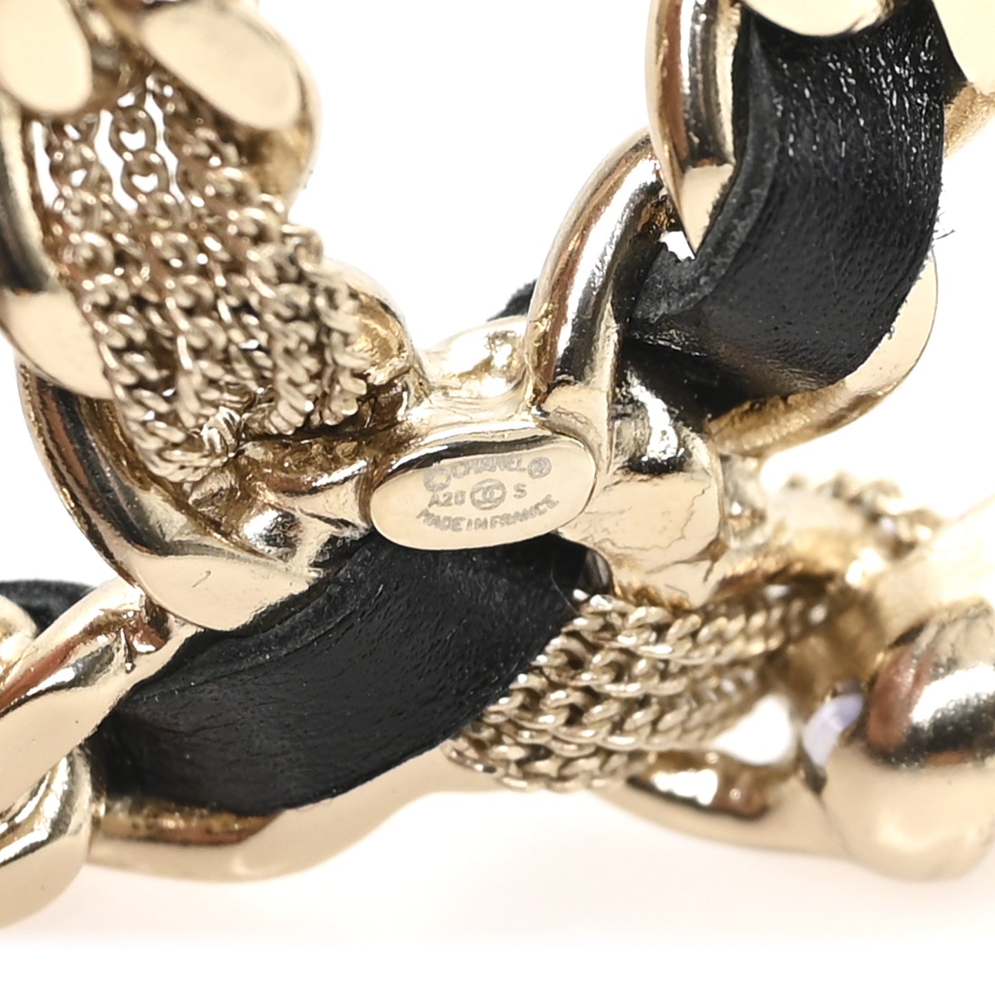 Metal Chain French New Wave CC Brooch Black Gold