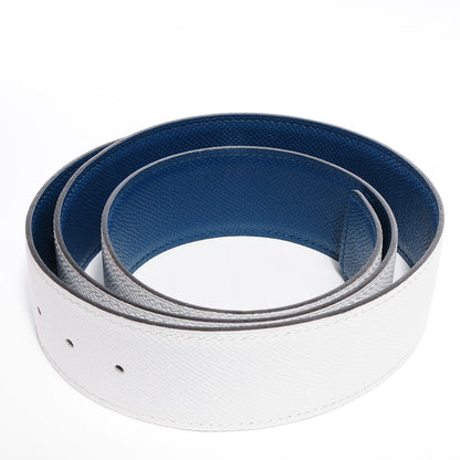 Hermes Epsom Reversible 42mm Belt Reversible 85 Blanc Bleu de Malte 5 of 5