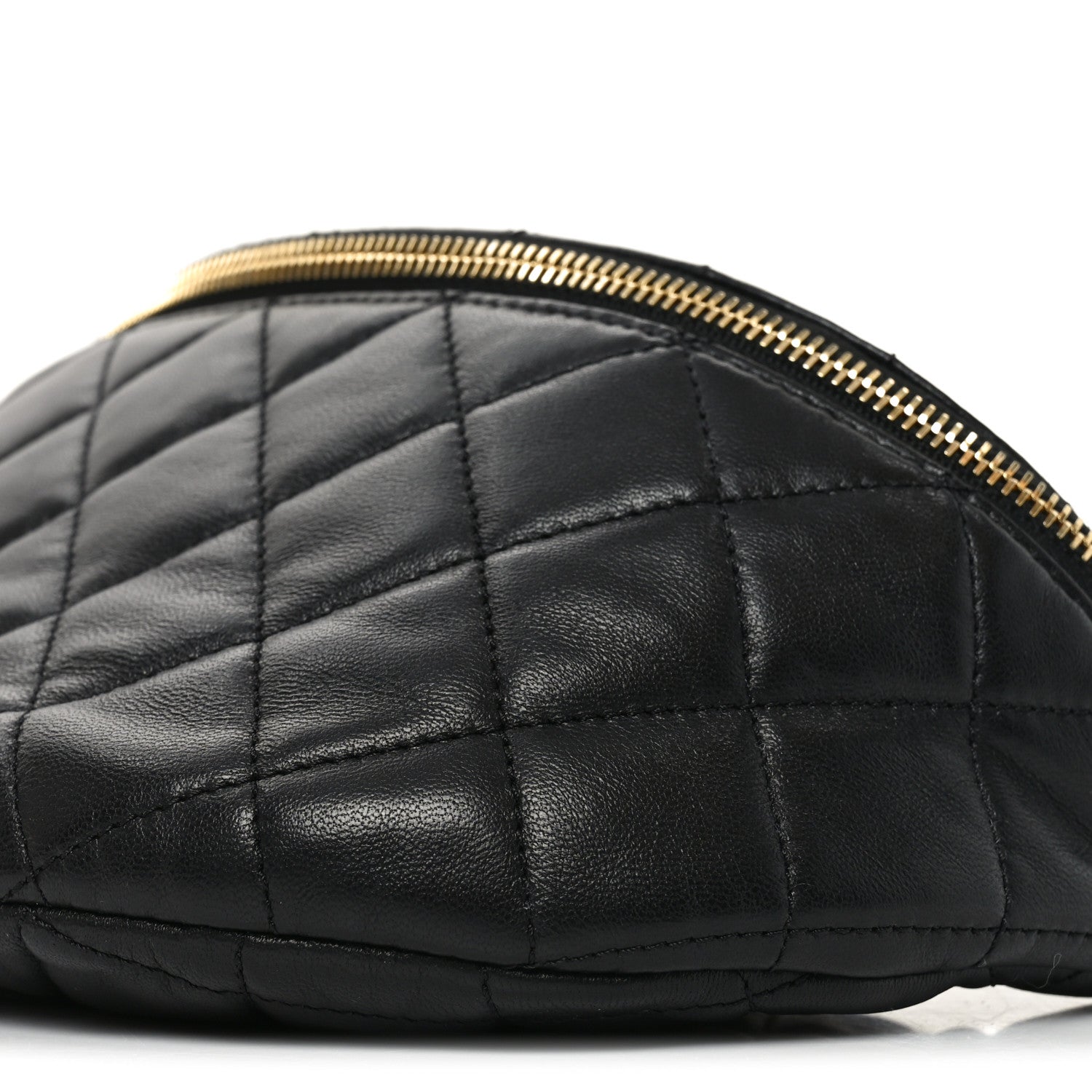 Chanel Lambskin Pearl Quilted CC Belt Bag Black 10 of 10
