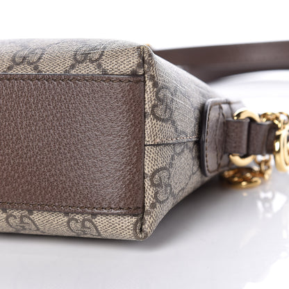 Gucci GG Supreme Monogram Textured Dollar Calfskin Web Small Ophidia Dome Shoulder Bag Beige Ebony New Acero 11 of 11