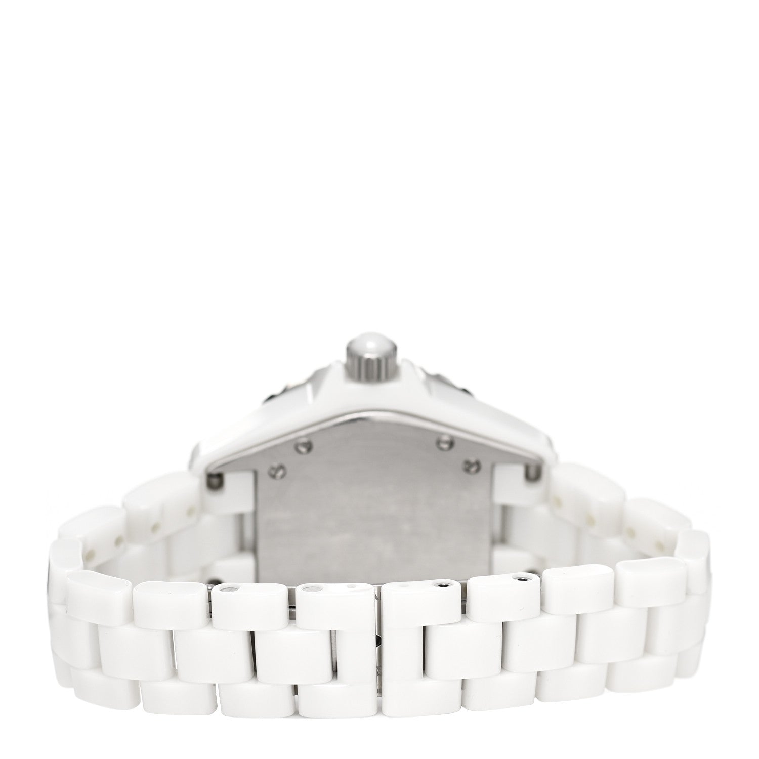 Chanel Stainless Steel Ceramic Diamond Pave Bezel 33mm J12 Quartz Watch White 3 of 5