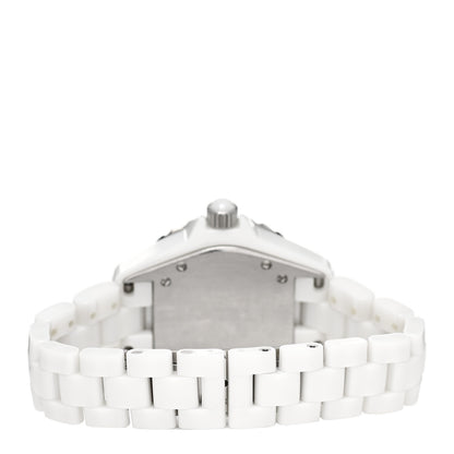 Chanel Stainless Steel Ceramic Diamond Pave Bezel 33mm J12 Quartz Watch White 3 of 5