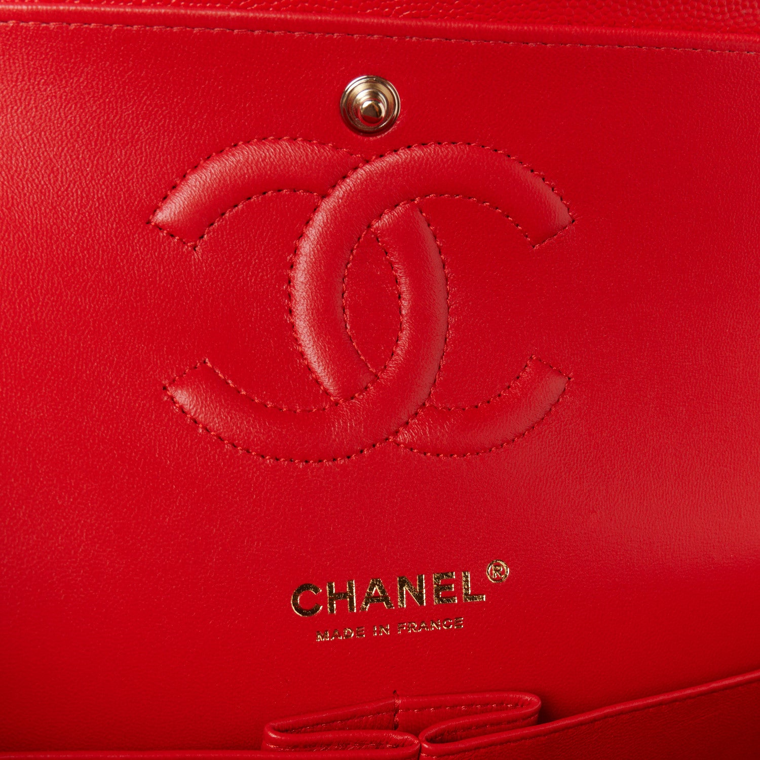 Chanel Caviar Quilted Medium Double Flap Red 6 of 13