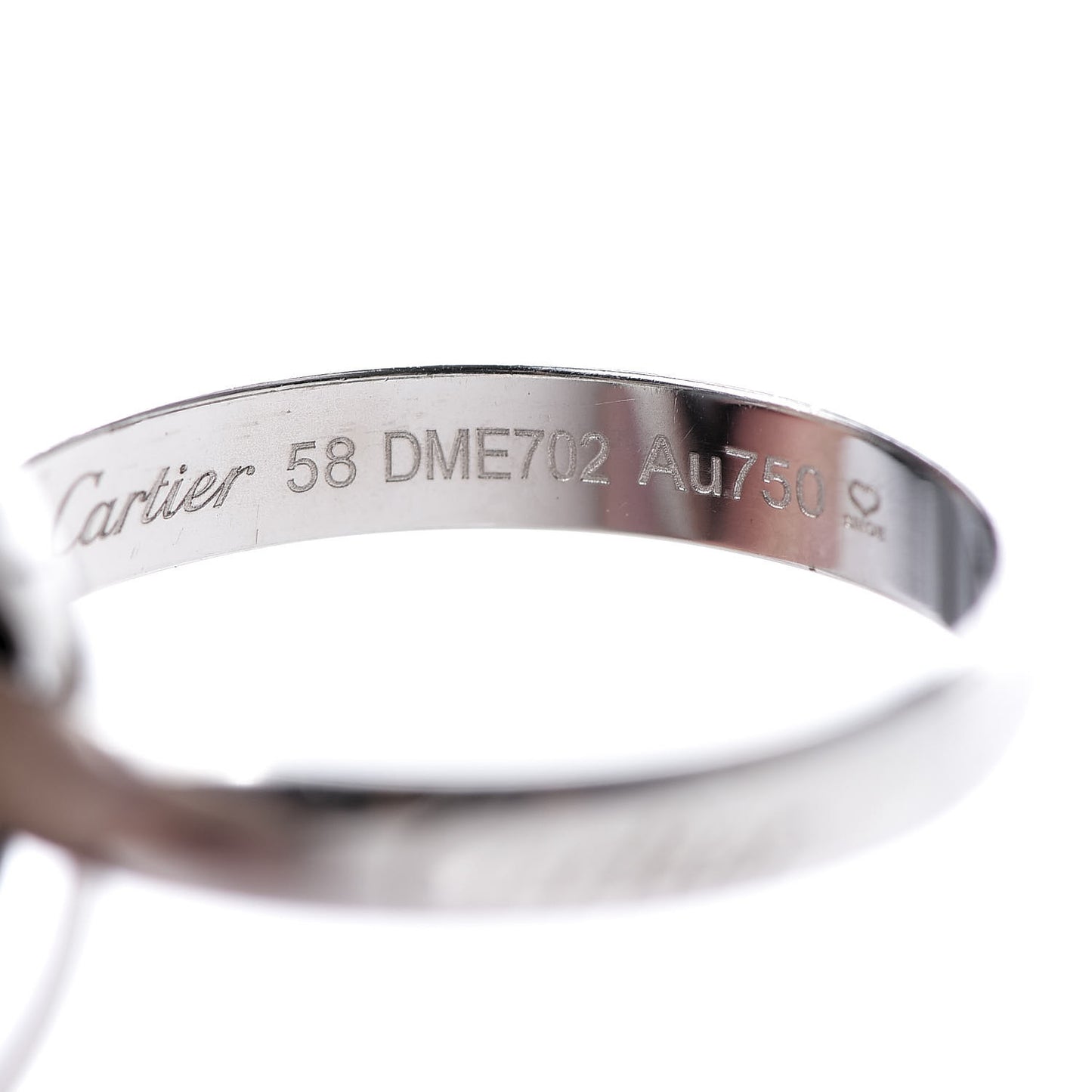 18K White Gold Black Ceramic Trinity Ring 58 8.5