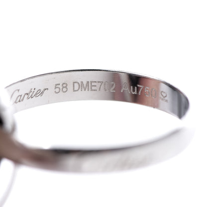 Cartier 18K White Gold Black Ceramic Trinity Ring 58 8.5 5 of 6