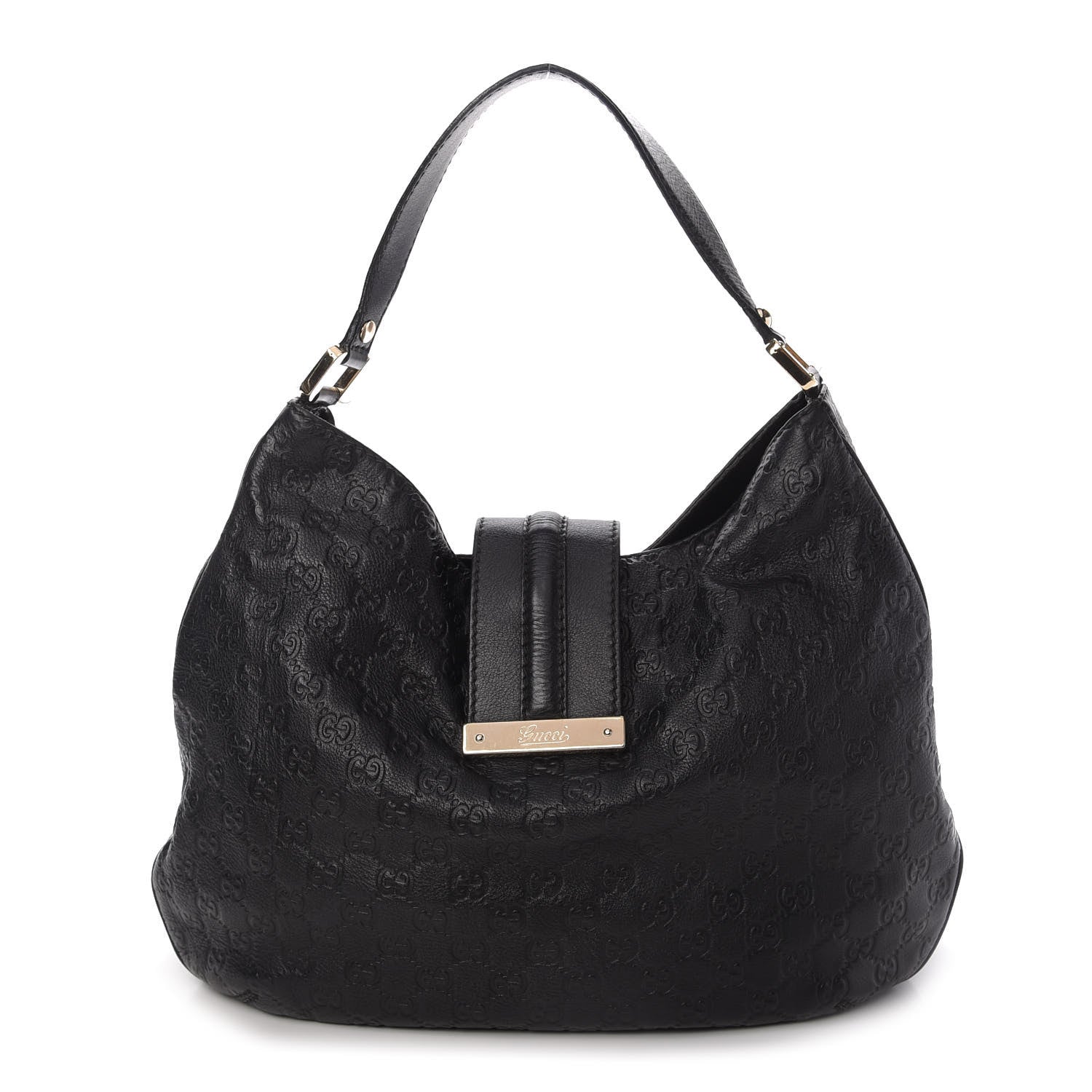 Gucci Guccissima Large New Ladies Web Hobo Black 1 of 11