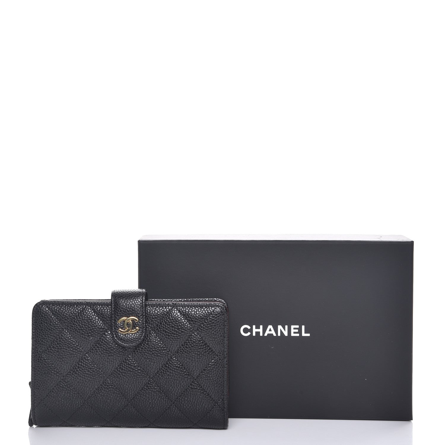 Chanel Caviar Quilted Zipped Pocket Wallet Black 9 of 9