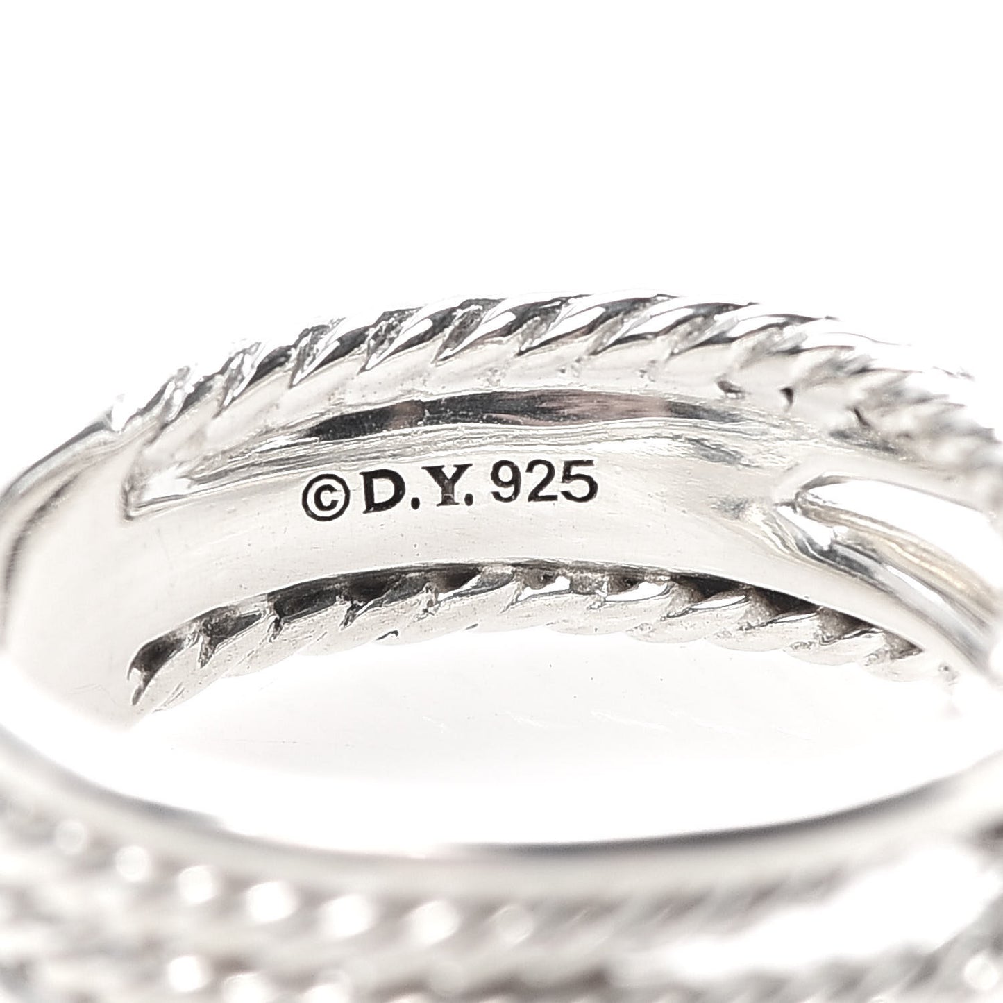 Sterling Silver Diamond X Crossover Ring 50 5.25