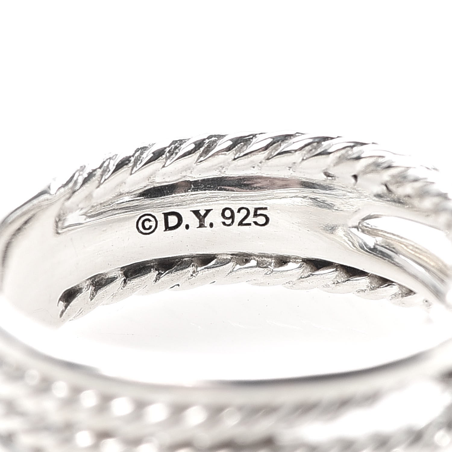 David Yurman Sterling Silver Diamond X Crossover Ring 50 5.25 4 of 4