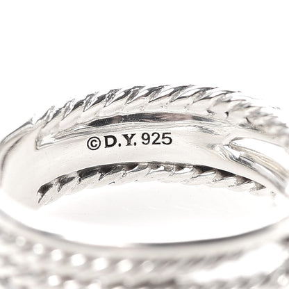 David Yurman Sterling Silver Diamond X Crossover Ring 50 5.25 4 of 4