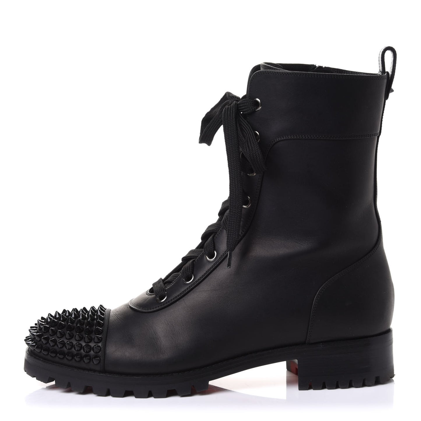 Calfskin Spikes TS Croc Flat Boots 40 Black