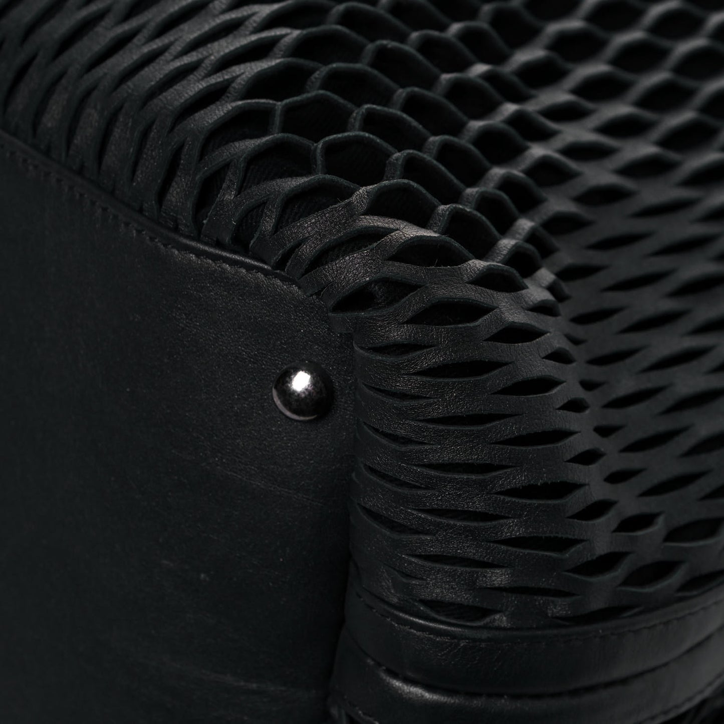 Calfskin Laser Cut Perforated CC Tote Black