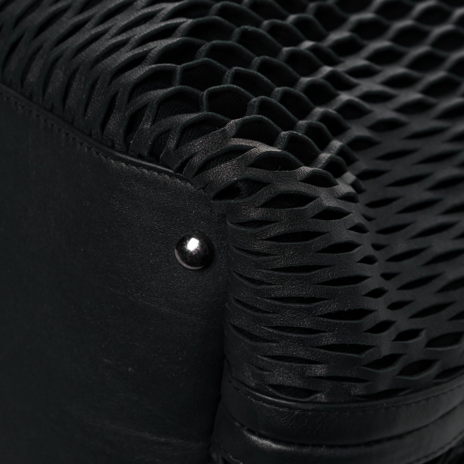 Chanel Calfskin Laser Cut Perforated CC Tote Black 11 of 12