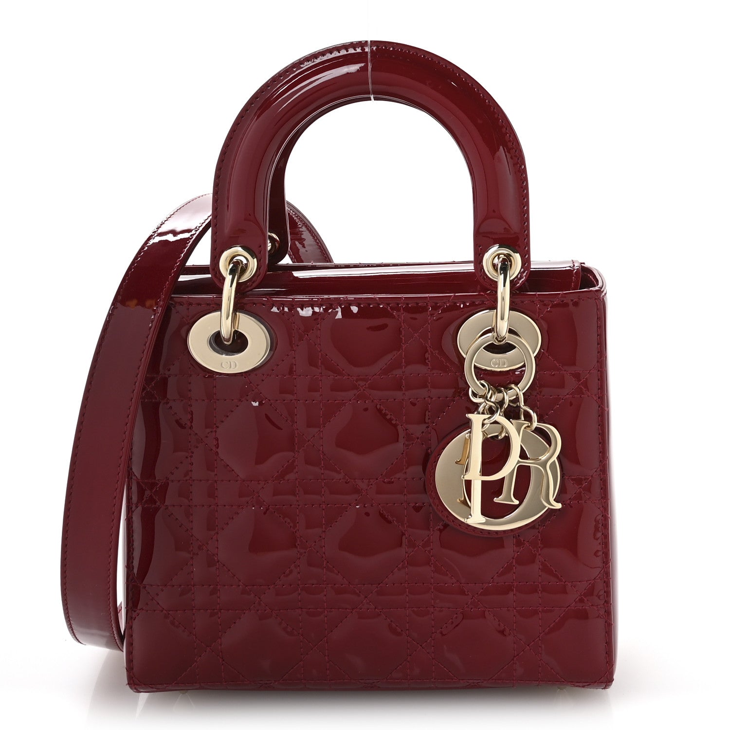 Christian Dior Patent Cannage Small Lady Dior Cherry Red 1 of 11