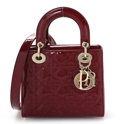 Christian Dior Patent Cannage Small Lady Dior Cherry Red 1 of 11