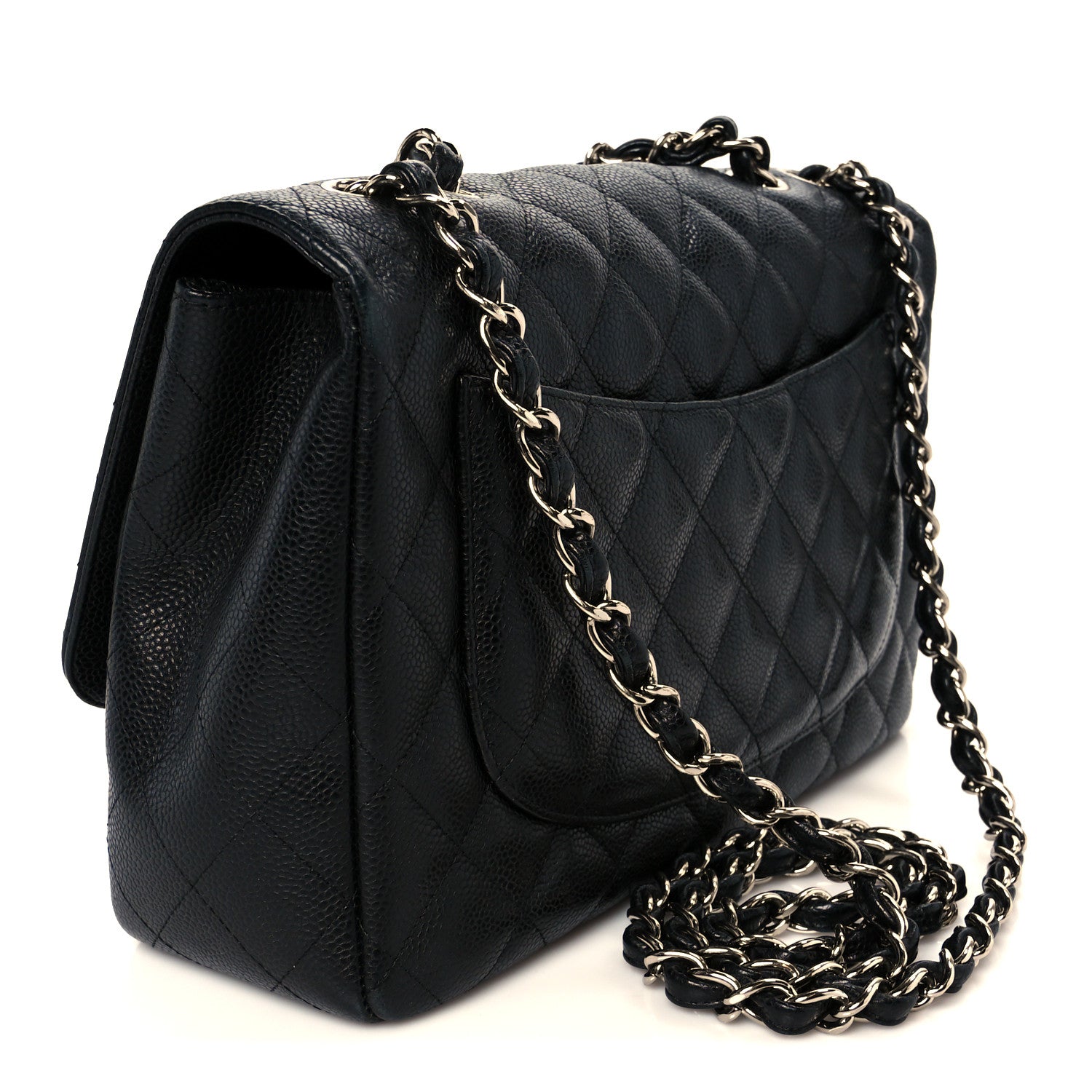 Chanel Caviar Quilted Jumbo Single Flap Black 3 of 12