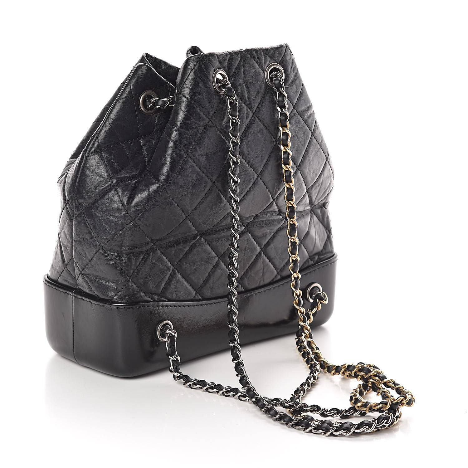 Chanel Aged Calfskin Quilted Small Gabrielle Backpack Black 3 of 11