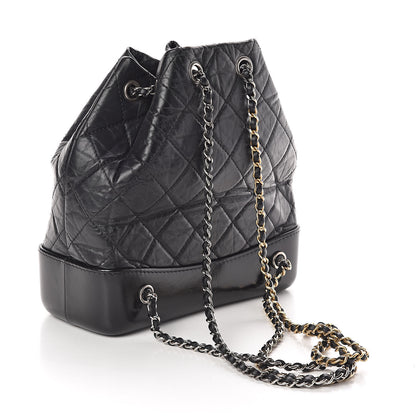 Chanel Aged Calfskin Quilted Small Gabrielle Backpack Black 3 of 11
