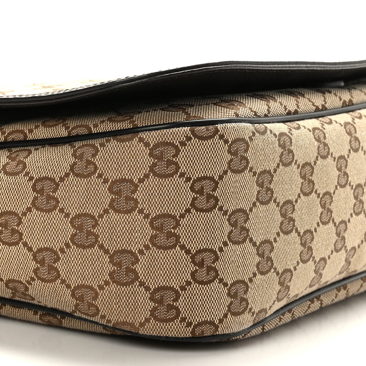 Monogram Large Flap Messenger Bag Beige Dark Brown