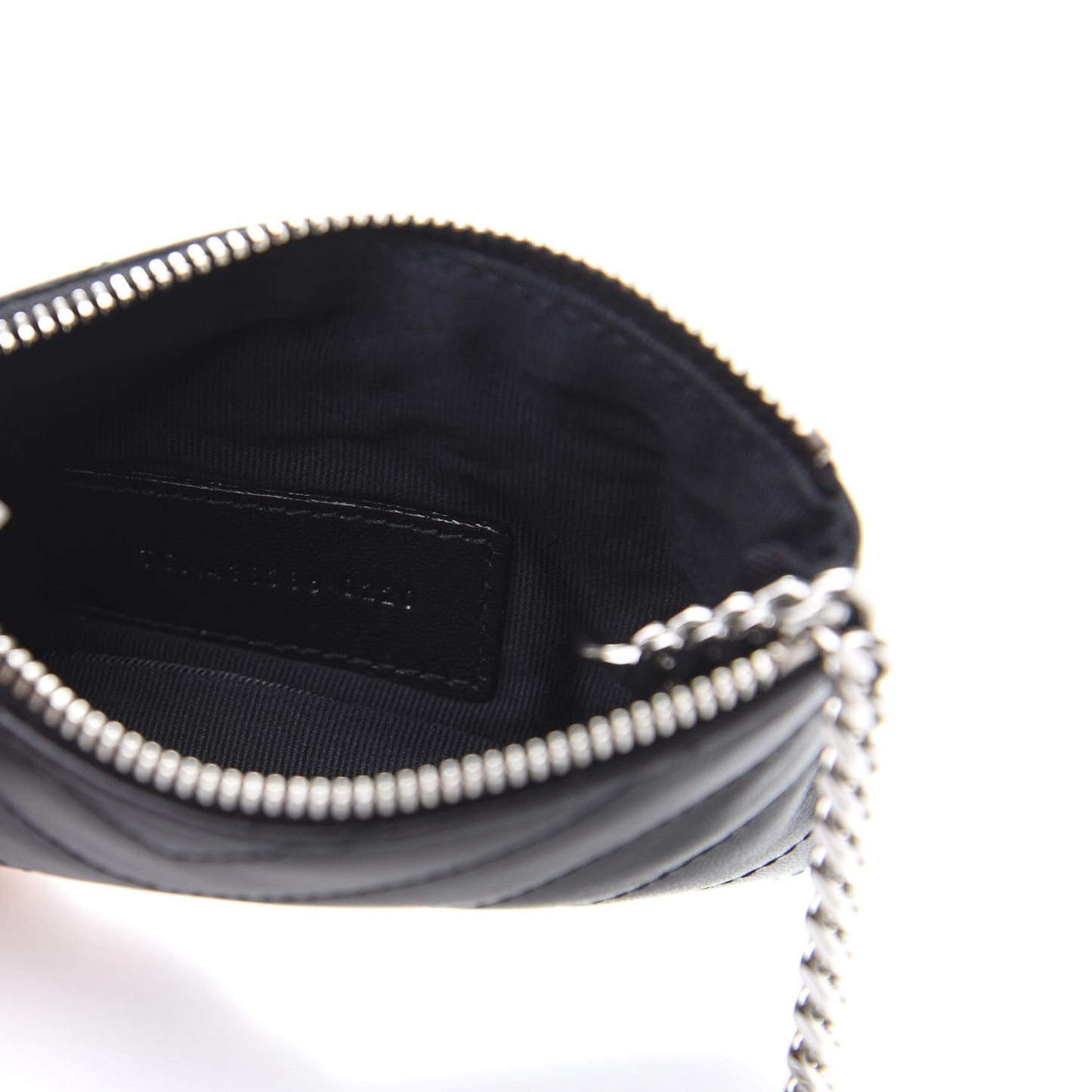 Calfskin Matelasse Monogram Key Pouch Black