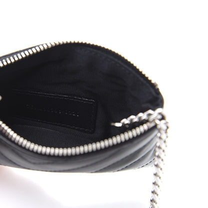 Saint Laurent Calfskin Matelasse Monogram Key Pouch Black 10 of 11