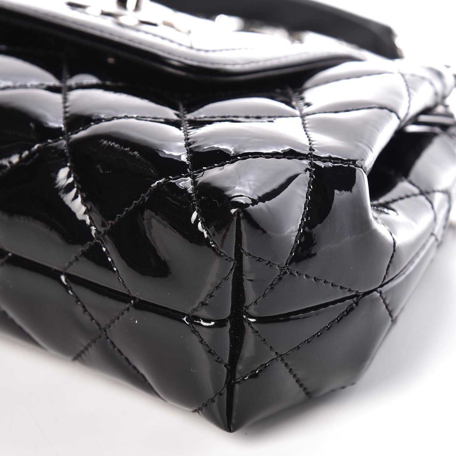 Chanel Patent Quilted Coco Shine Small Accordion Flap Black 10 of 11