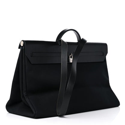 Hermes Toile Vache Hunter Herbag 50 Black 4 of 19