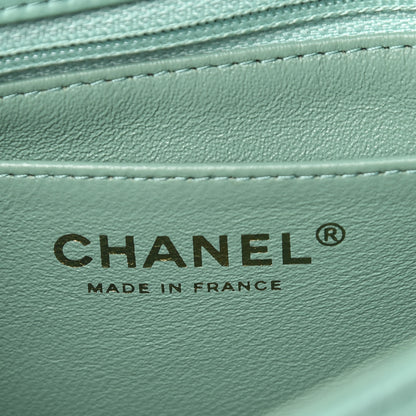 Chanel Lambskin Quilted Mini Square Flap Turquoise 6 of 10