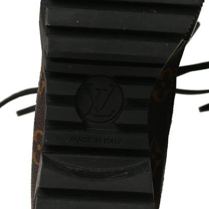 Louis Vuitton Suede Calfskin Monogram Laureate Platform Desert Boots 39 Black 8 of 14