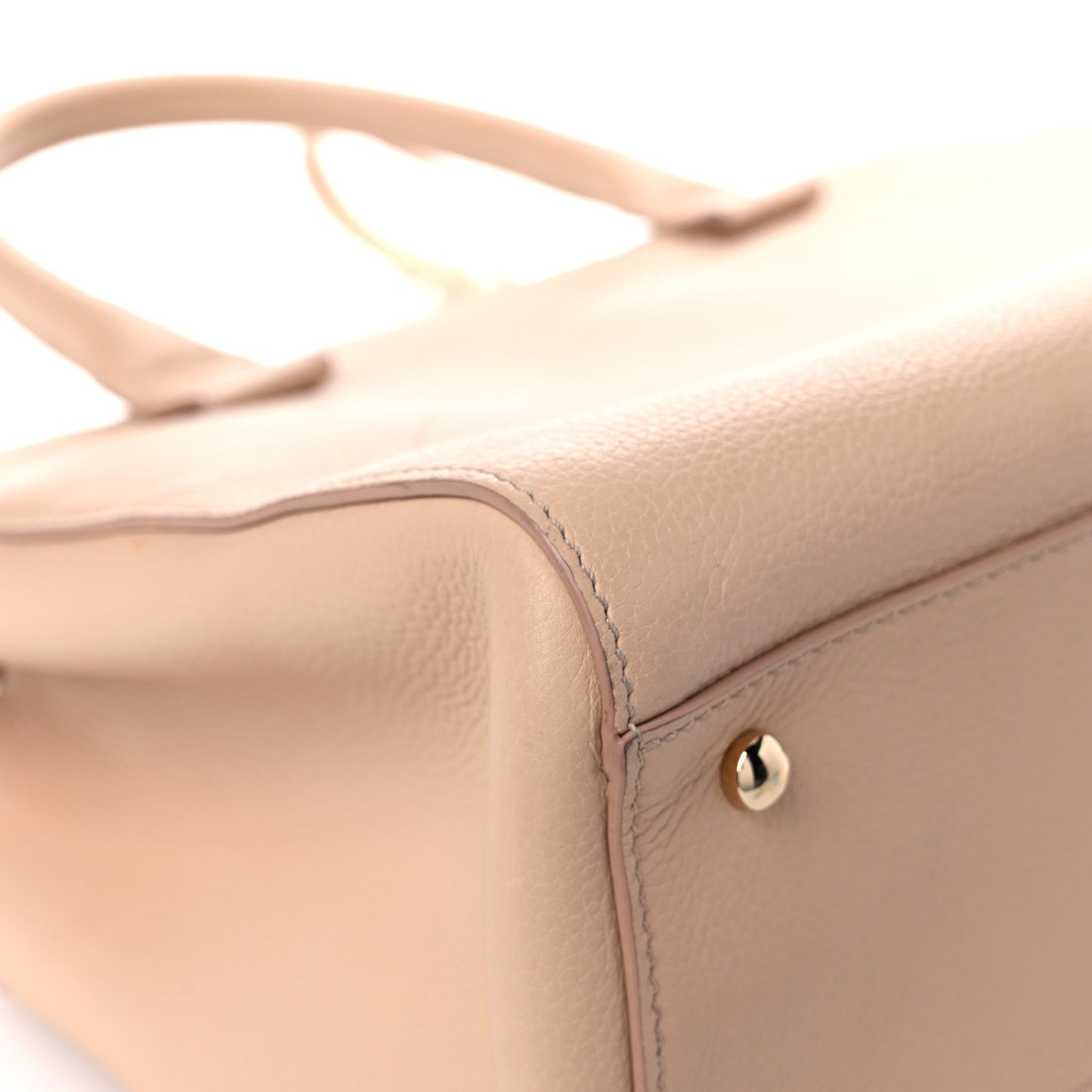 Grained Calfskin Small Neo Executive Shopper Tote Beige