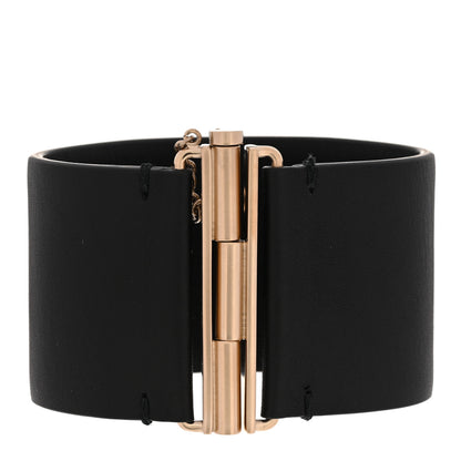Chanel Calfskin CC Wide Cuff Black Gold 3 of 6