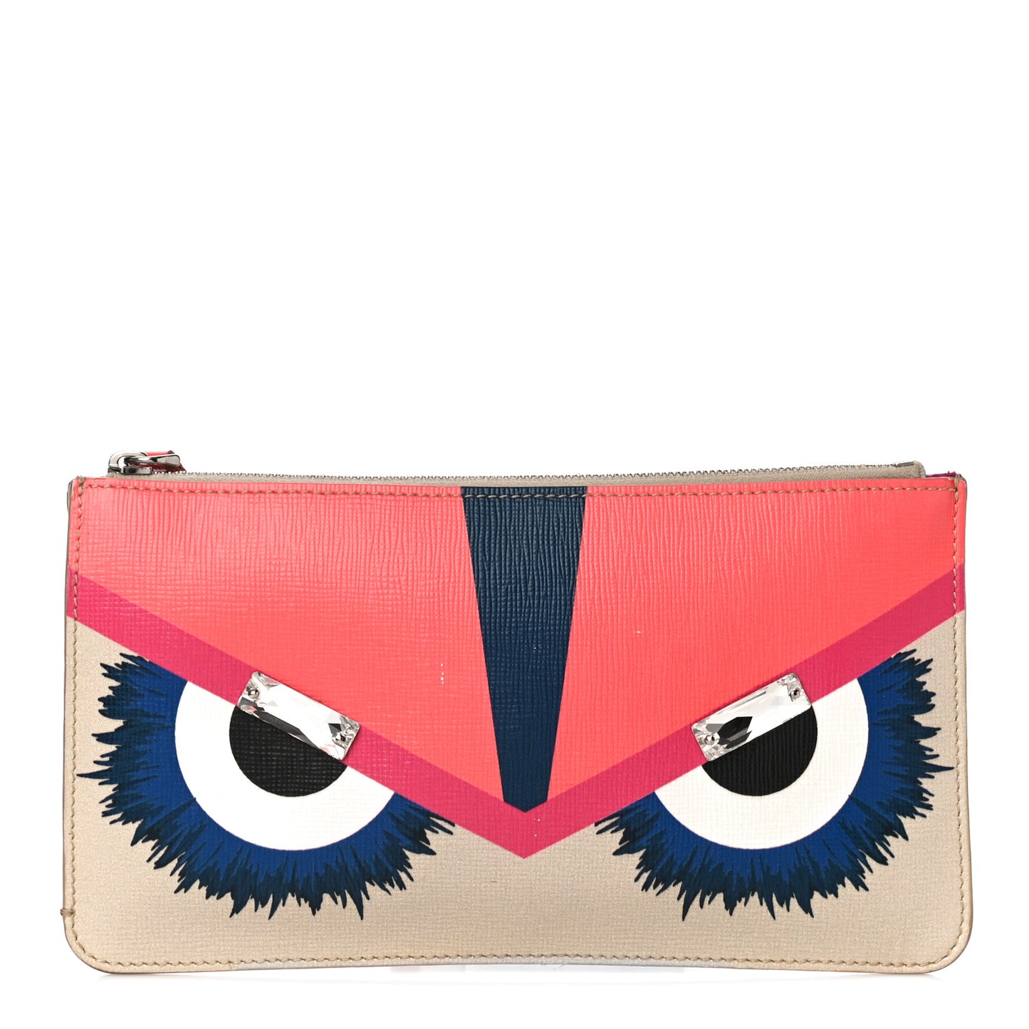 Vitello Elite Crystal Eye Monster Zip Pouch Bellini Multicolor