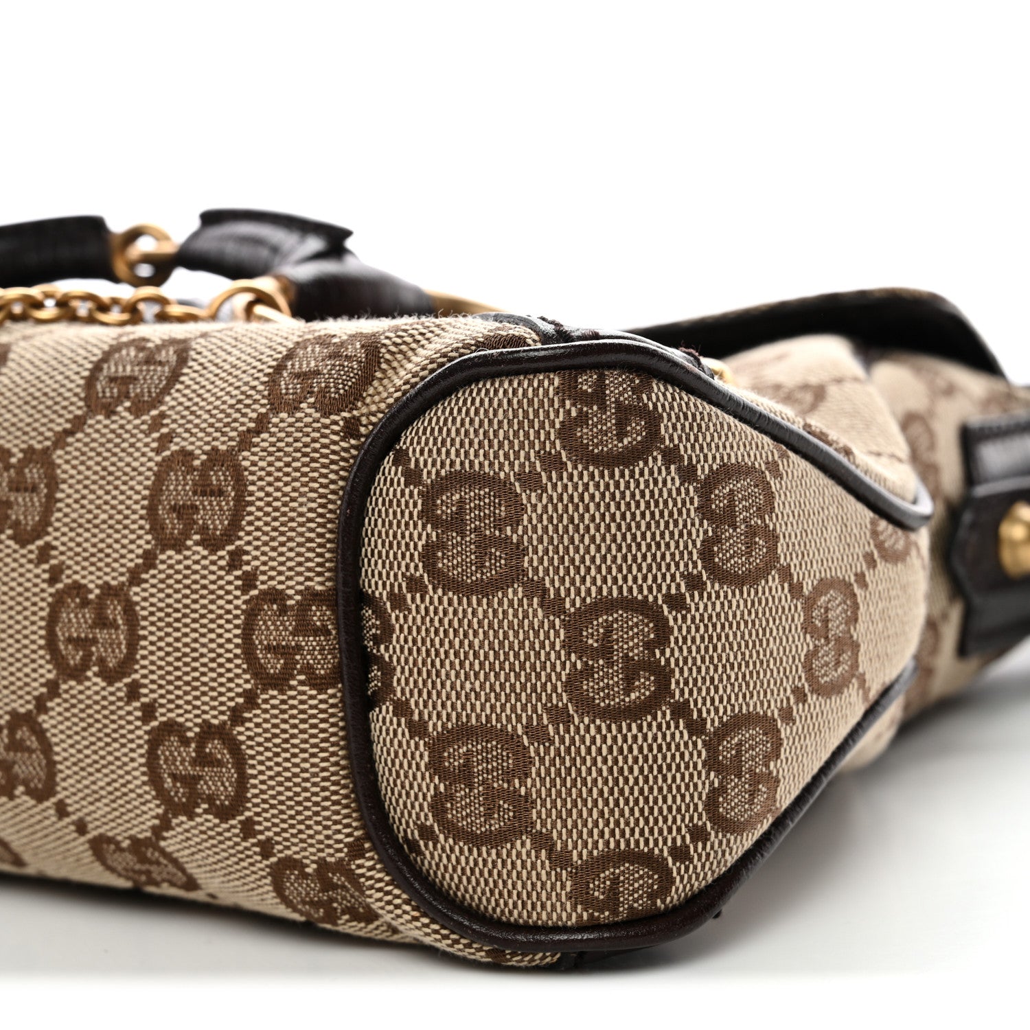 Gucci Monogram Horsebit Chain Flap Shoulder Bag Brown 10 of 11