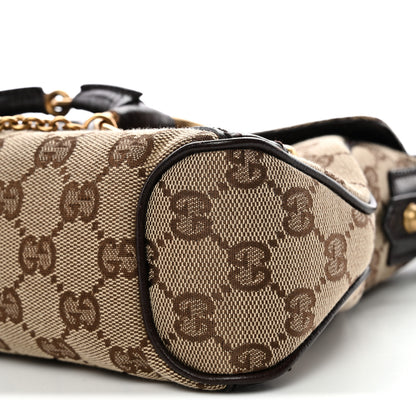 Gucci Monogram Horsebit Chain Flap Shoulder Bag Brown 10 of 11