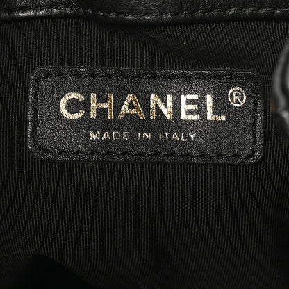 Chanel Lambskin Quilted Chain Drawstring Bag  Black 6 of 10