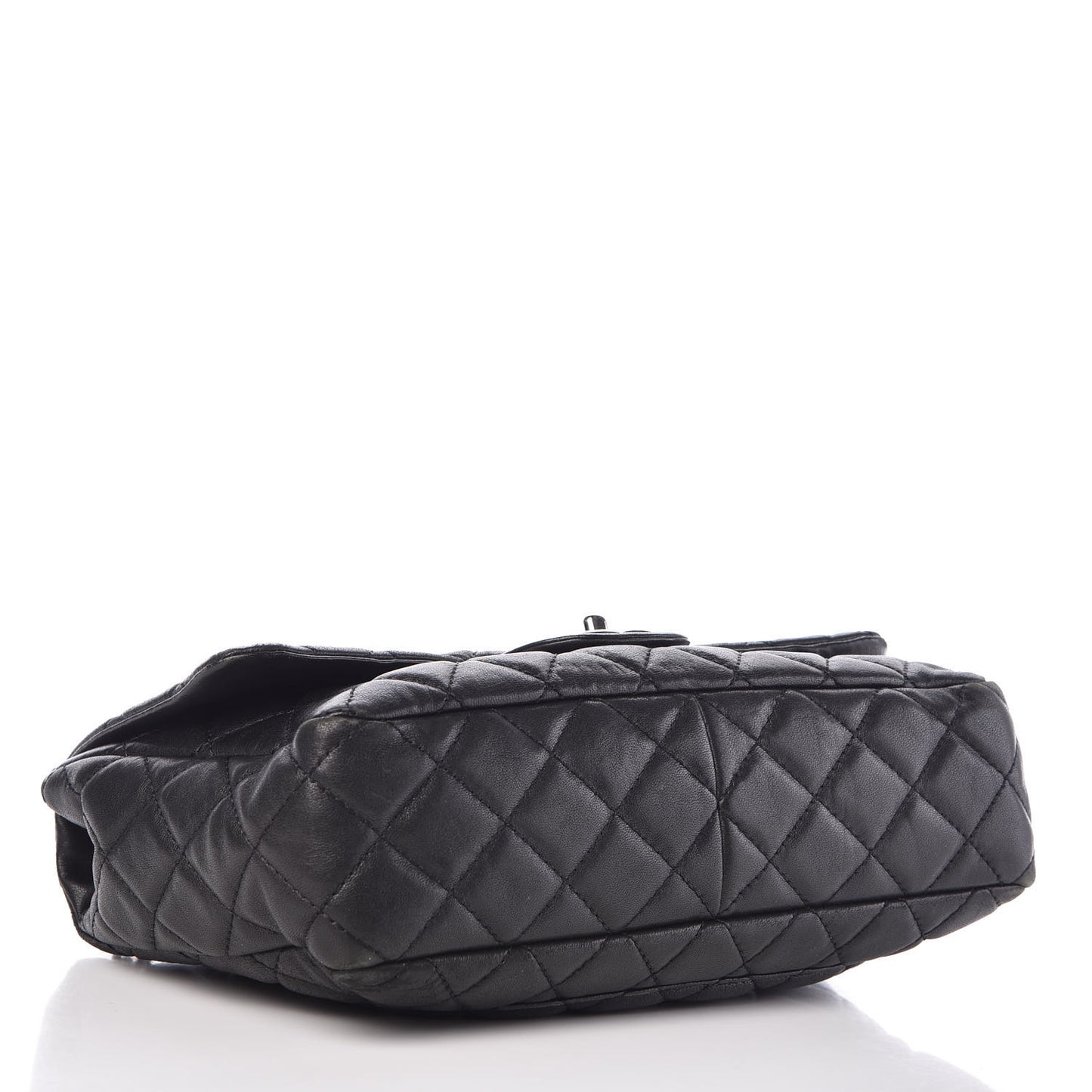 Washed Lambskin Quilted Jumbo Single Flap Bijoux Chain Black