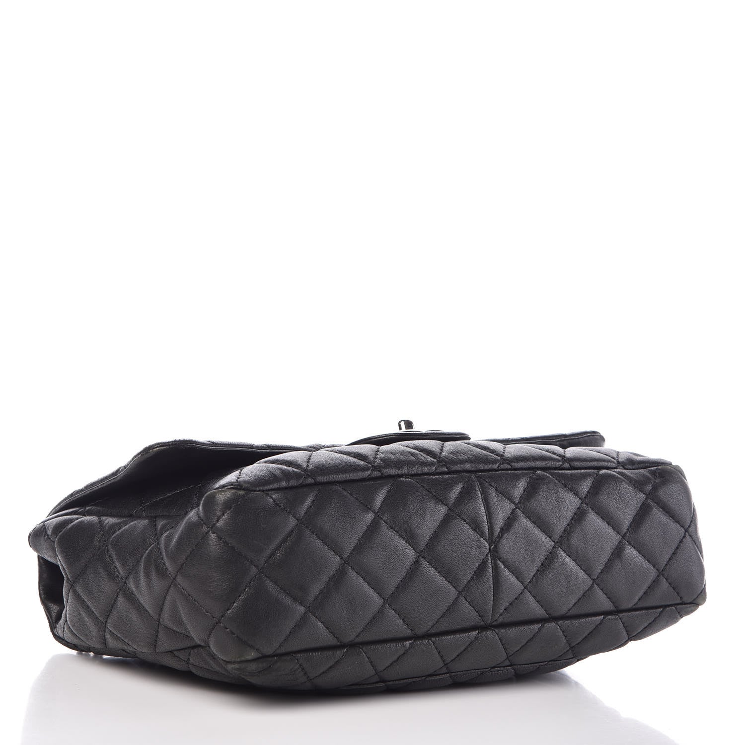 Chanel Washed Lambskin Quilted Jumbo Single Flap Bijoux Chain Black 4 of 9