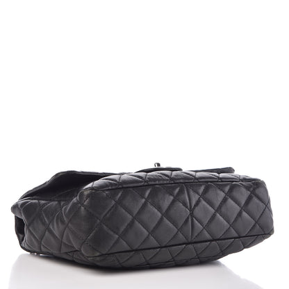 Chanel Washed Lambskin Quilted Jumbo Single Flap Bijoux Chain Black 4 of 9