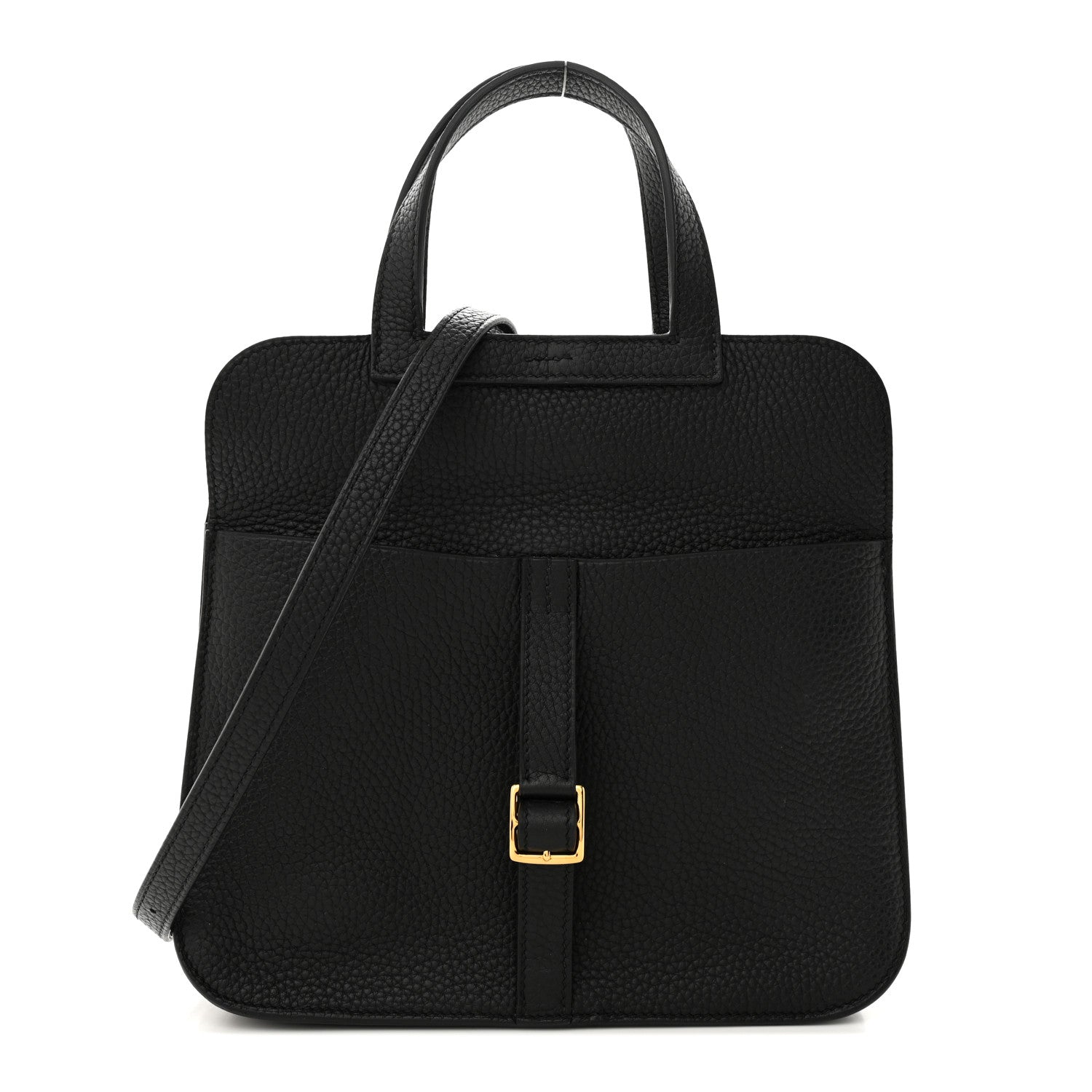 Hermes Taurillon Clemence Halzan 25 Black 1 of 11