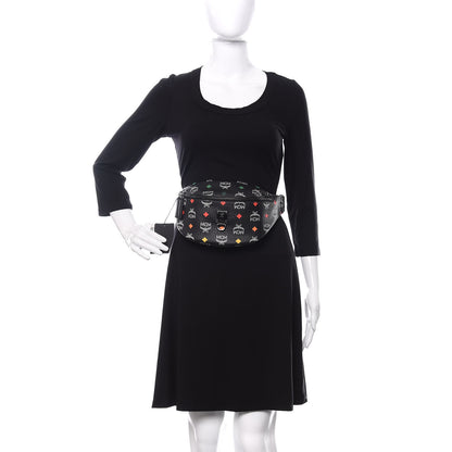 MCM Skyoptic Visetos Small Fursten Belt Bag Diamond Black 2 of 9