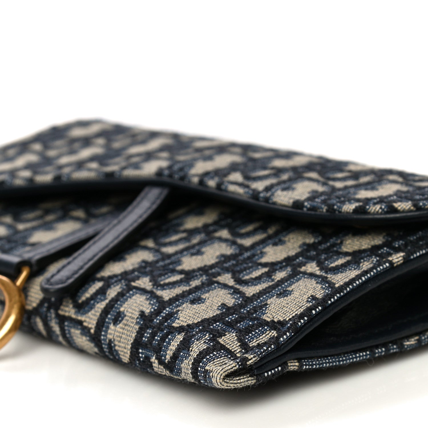 Christian Dior Oblique Saddle Chain Long Wallet Blue 15 of 18