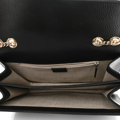 Gucci Dollar Calfskin Interlocking G Shoulder Bag Black 5 of 11