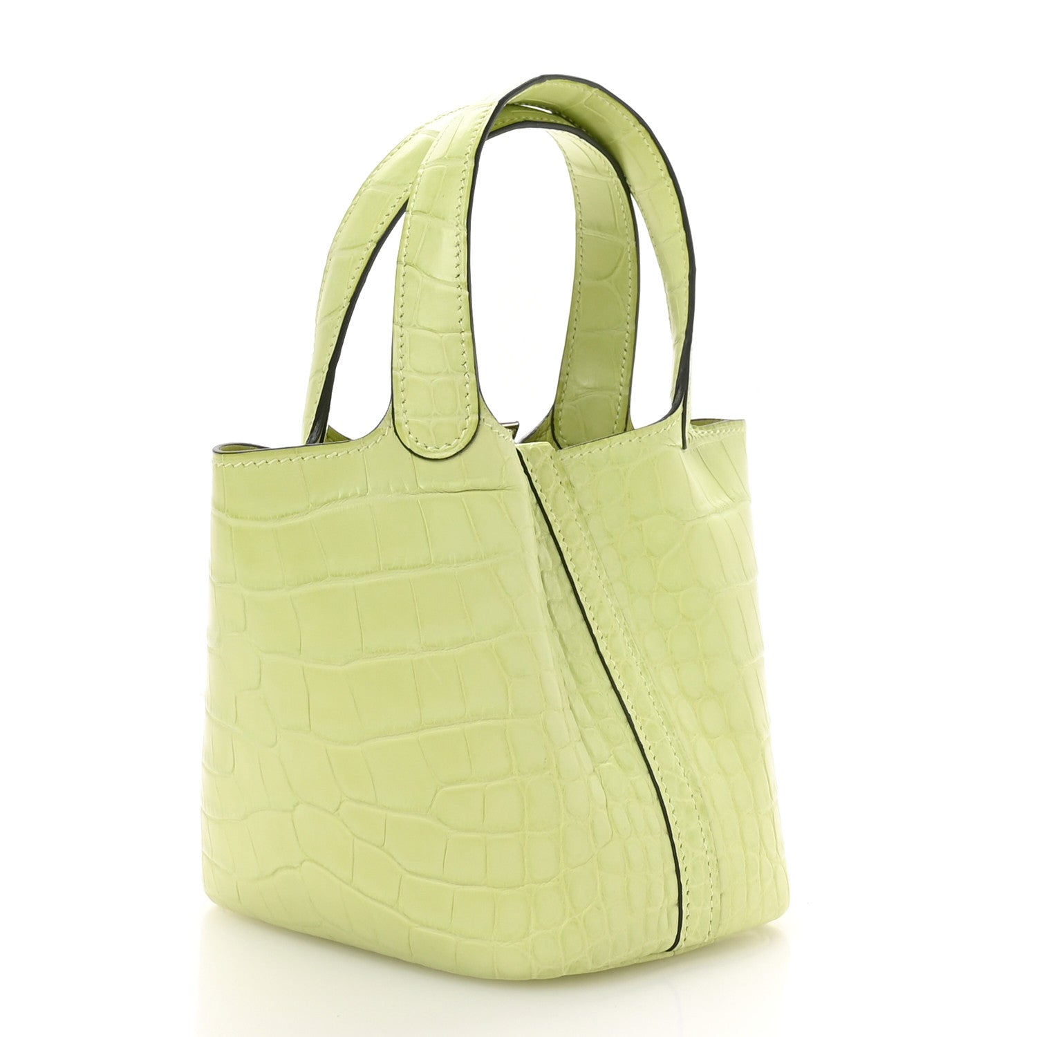 Hermes Matte Alligator Micro Picotin Lock Jaune Bourgeon 3 of 11