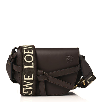Loewe Calfskin Jacquard Mini Gate Dual Bag Chocolate 1 of 9