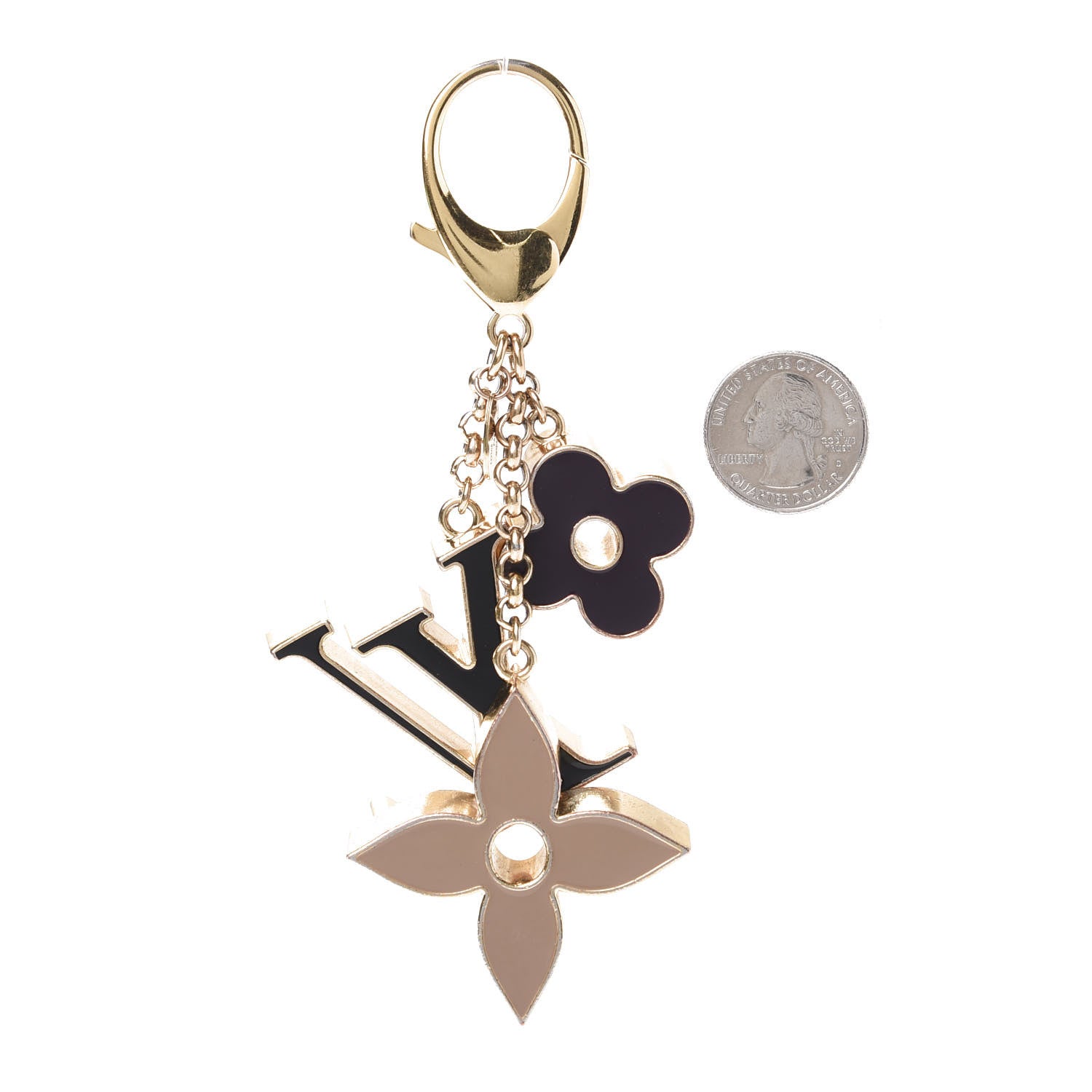 Louis Vuitton Fleur De Monogram Bag Charm Dore 2 of 3