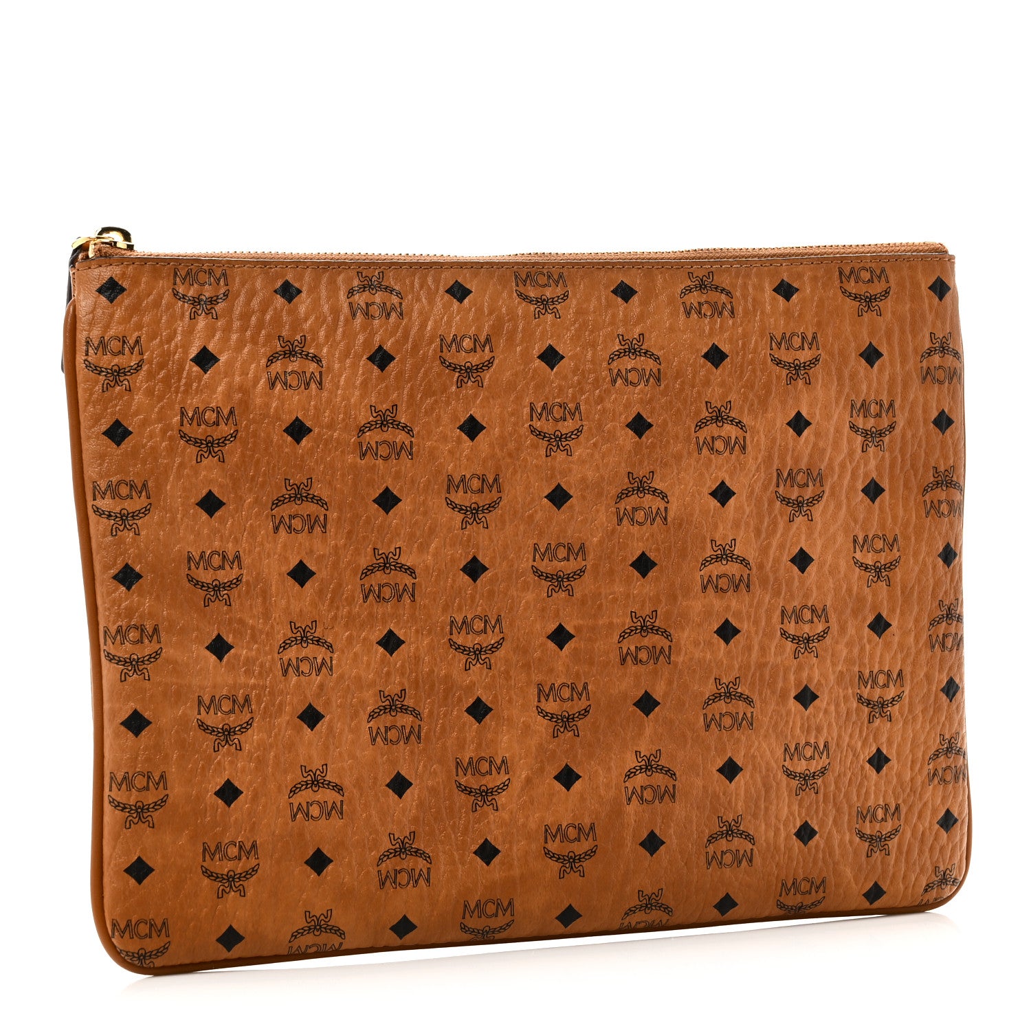 MCM Visetos Medium Crossbody Pouch Cognac 3 of 7
