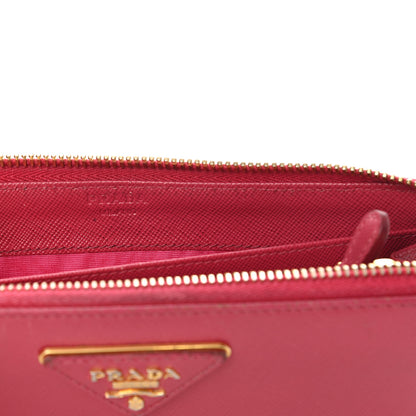 Prada Saffiano Half Zip Wallet Ibisco 6 of 16
